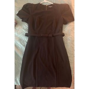 EXPRESS Little Black Dress w/ Attached Bow Belt
